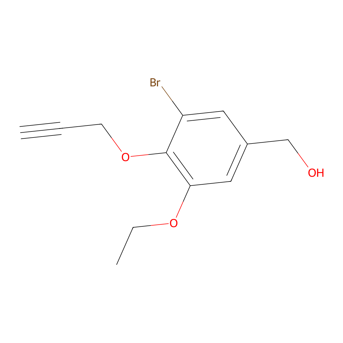 (3-Bromo-5-ethoxy-4-prop-2-ynoxyphenyl)methanol molecular structure, CAS 664318-16-5