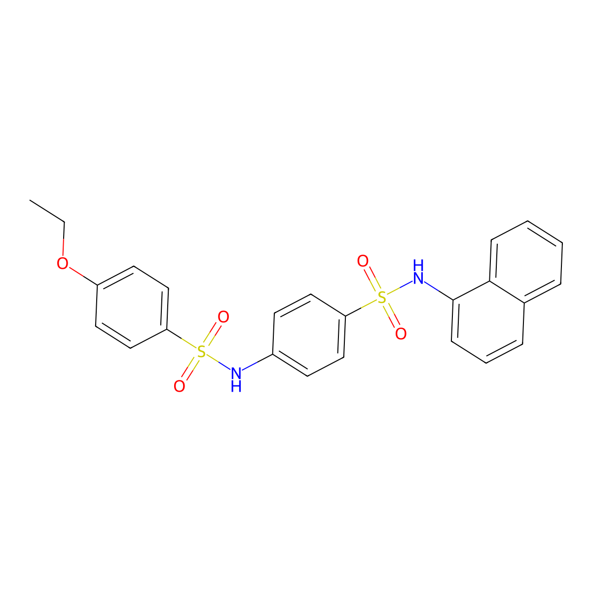 4-{[(4-ethoxyphenyl)sulfonyl]amino}-N-(1-naphthyl)benzenesulfonamide molecular structure, CAS 664318-23-4