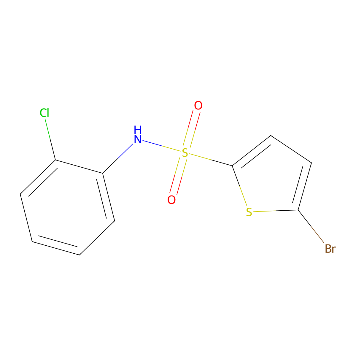 5-bromo-N-(2-chlorophenyl)thiophene-2-sulfonamide molecular structure, CAS 664318-31-4