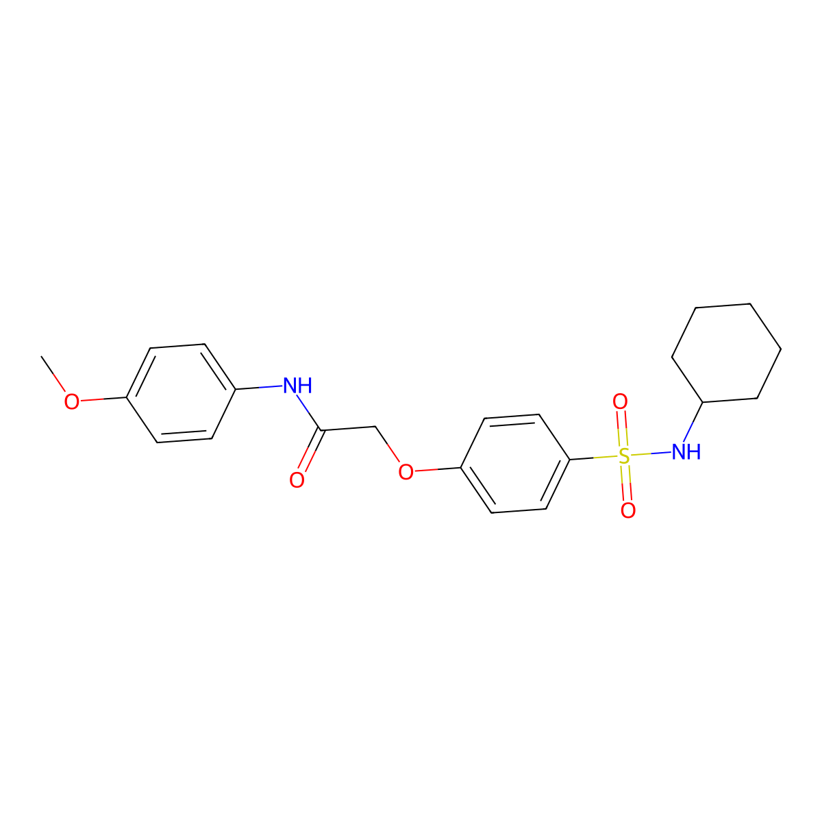 2-[4-(cyclohexylsulfamoyl)phenoxy]-N-(4-methoxyphenyl)acetamide molecular structure, CAS 664318-41-6
