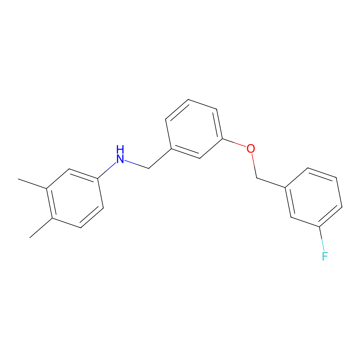 N-(3,4-dimethylphenyl)-N-{3-[(3-fluorobenzyl)oxy]benzyl}amine molecular structure, CAS 664318-49-4