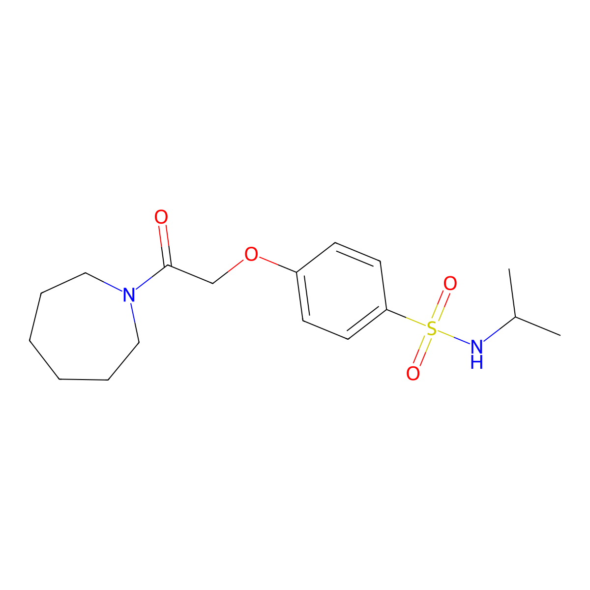 4-[2-(azepan-1-yl)-2-oxoethoxy]-N-propan-2-ylbenzenesulfonamide molecular structure, CAS 664318-54-1