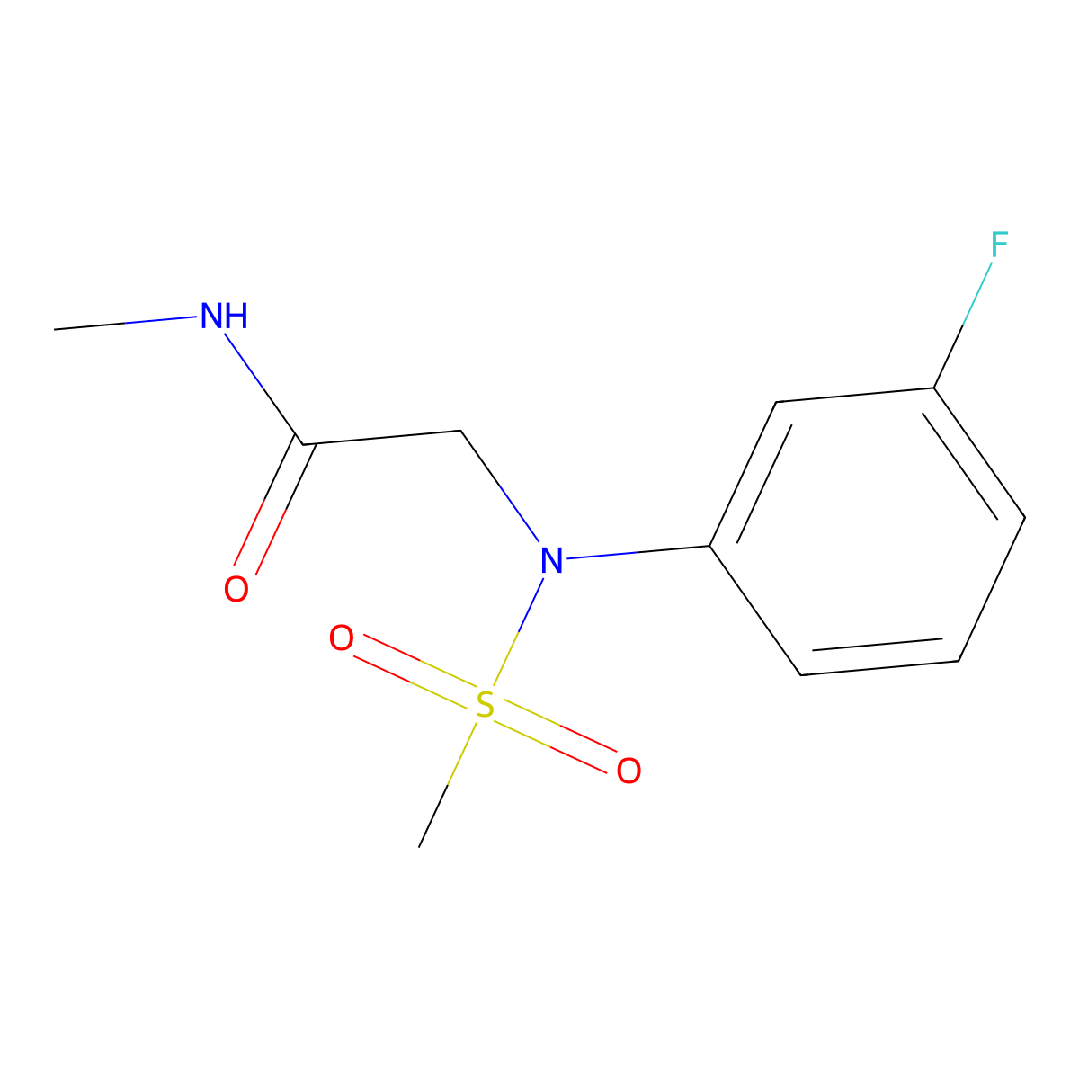 2-(3-fluoro-N-methylsulfonylanilino)-N-methylacetamide molecular structure, CAS 664318-77-8