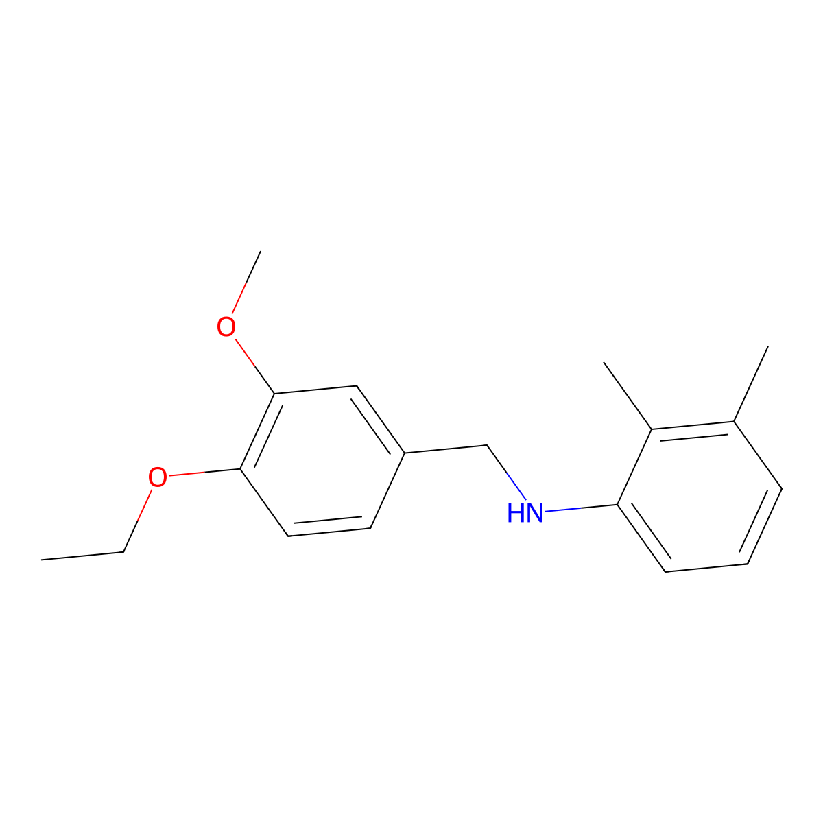 N-(2,3-dimethylphenyl)-N-(4-ethoxy-3-methoxybenzyl)amine molecular structure, CAS 664318-83-6