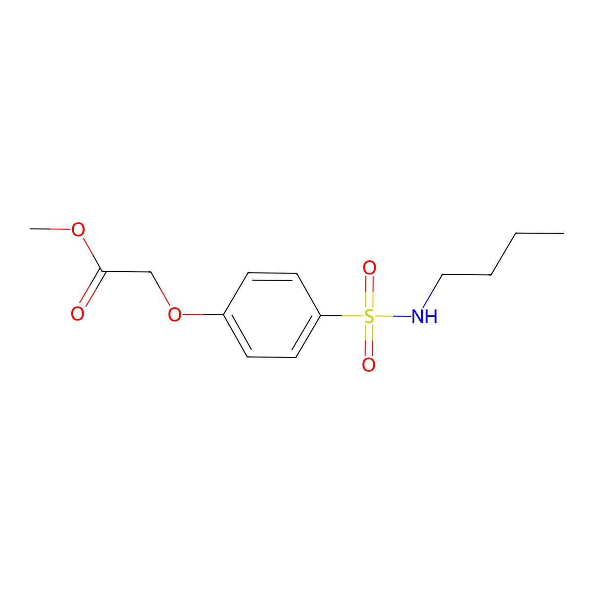 Methyl {4-[(butylamino)sulfonyl]phenoxy}acetate molecular structure, CAS 664319-18-0