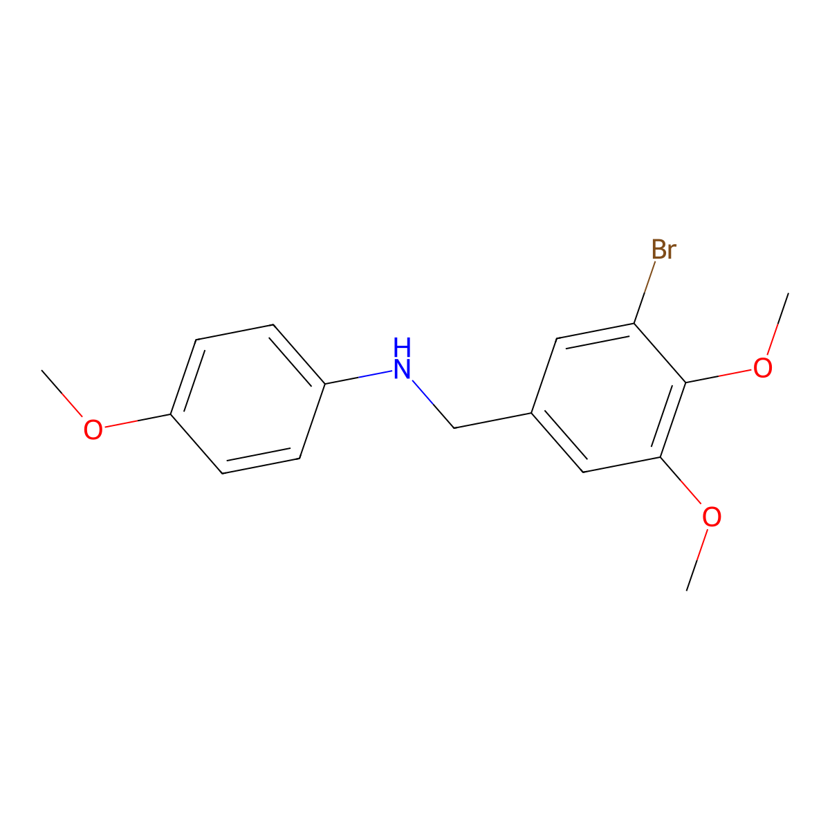 N-[(3-bromo-4,5-dimethoxyphenyl)methyl]-4-methoxyaniline molecular structure, CAS 664319-33-9