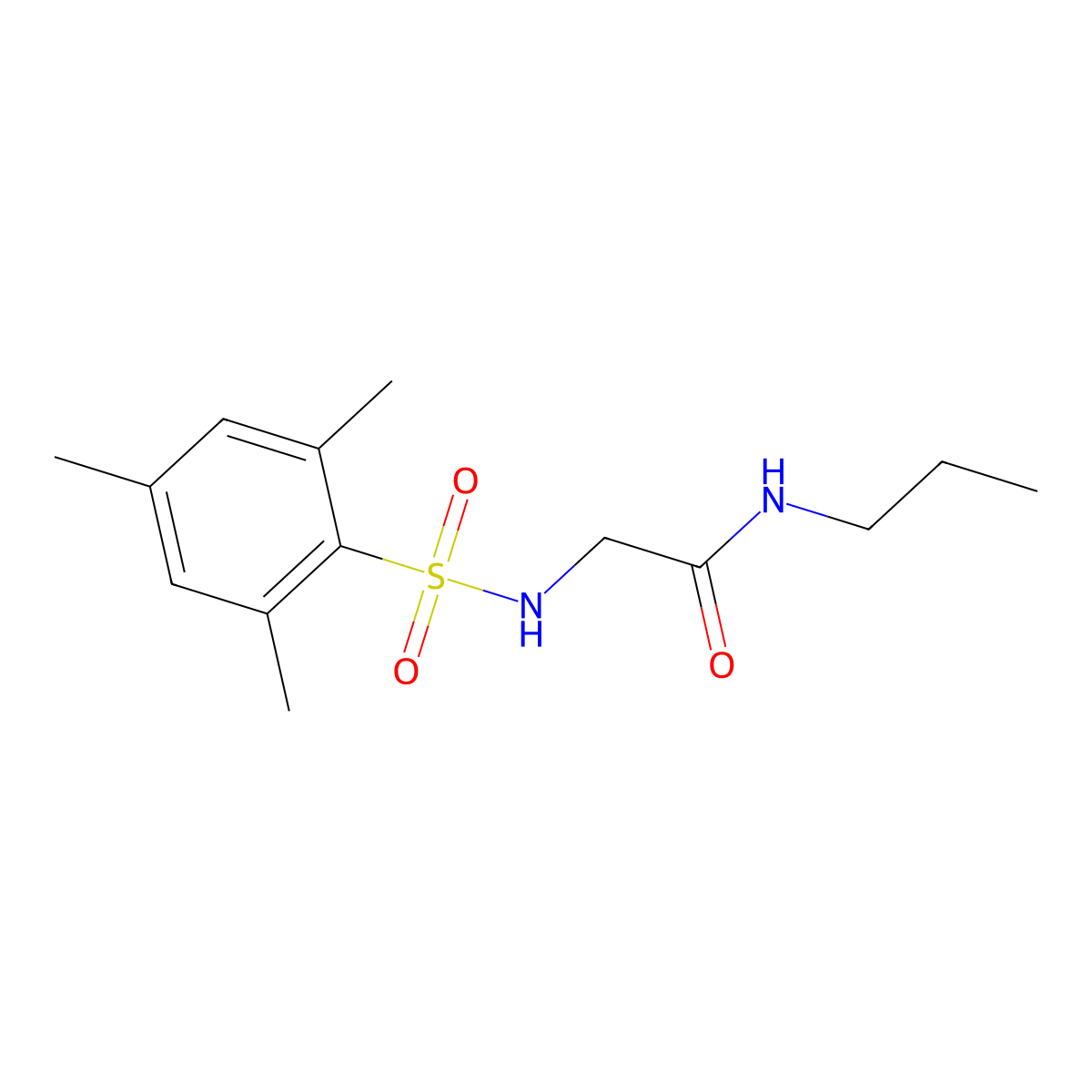 2-[(mesitylsulfonyl)amino]-N-propylacetamide molecular structure, CAS 664319-51-1
