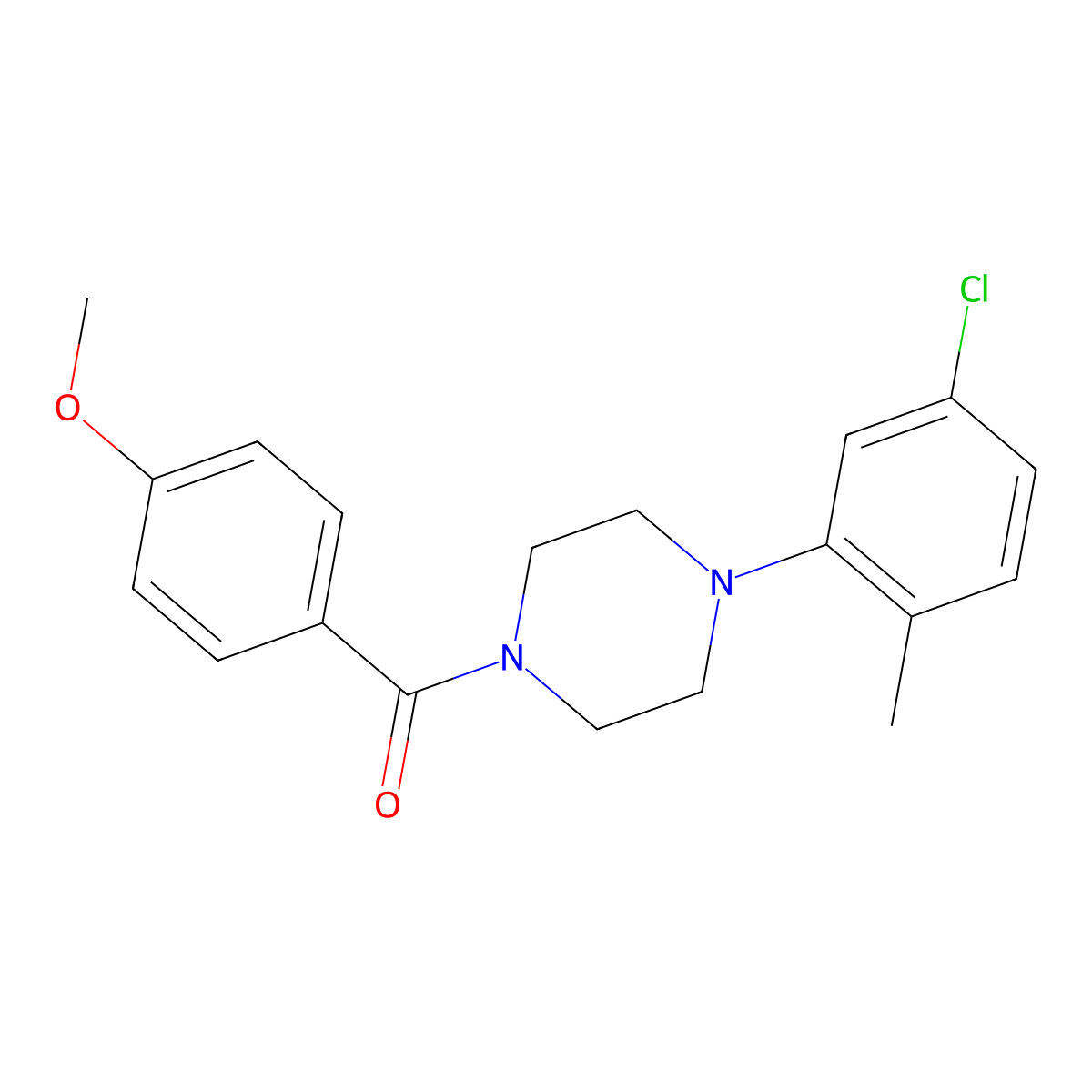 [4-(5-Chloro-2-methylphenyl)piperazin-1-yl]-(4-methoxyphenyl)methanone molecular structure, CAS 664319-52-2