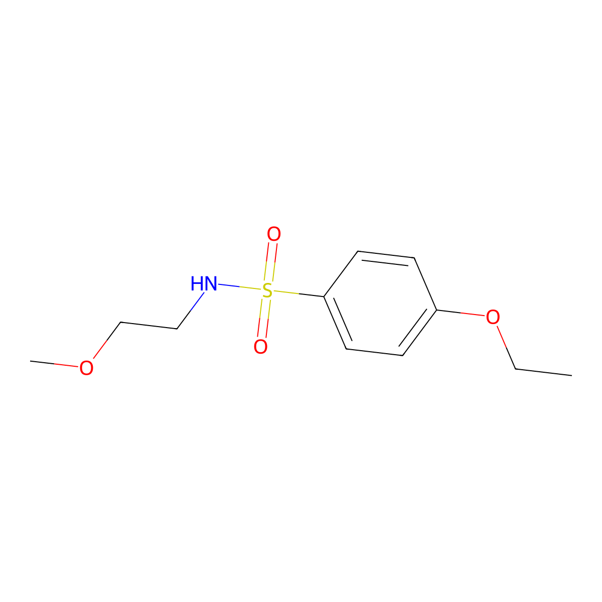 4-ethoxy-N-(2-methoxyethyl)benzenesulfonamide molecular structure, CAS 664319-57-7