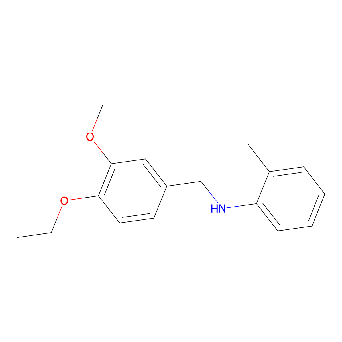 N-(4-ethoxy-3-methoxybenzyl)-2-methylaniline molecular structure, CAS 664319-65-7