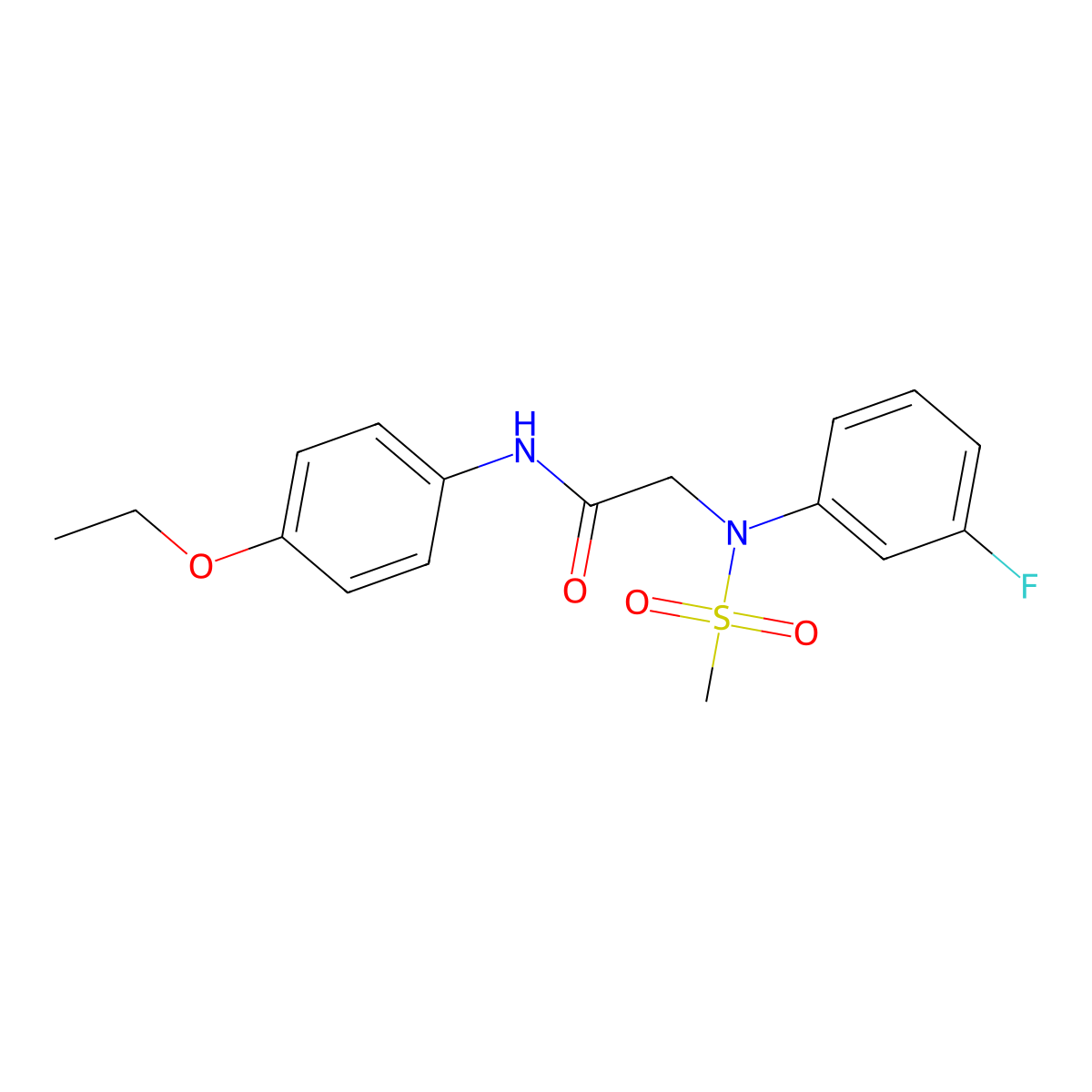 N-(4-ethoxyphenyl)-2-(3-fluoro-N-methylsulfonylanilino)acetamide molecular structure, CAS 664319-77-1