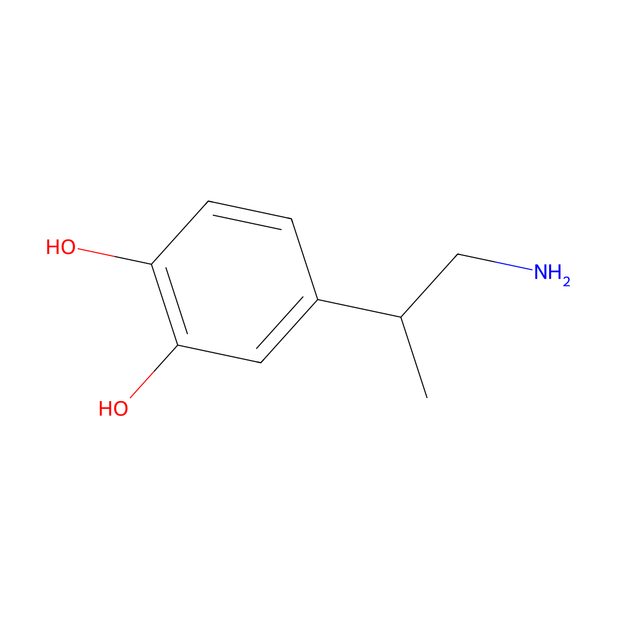 4-(1-Aminopropan-2-yl)benzene-1,2-diol molecular structure, CAS 66432-25-5