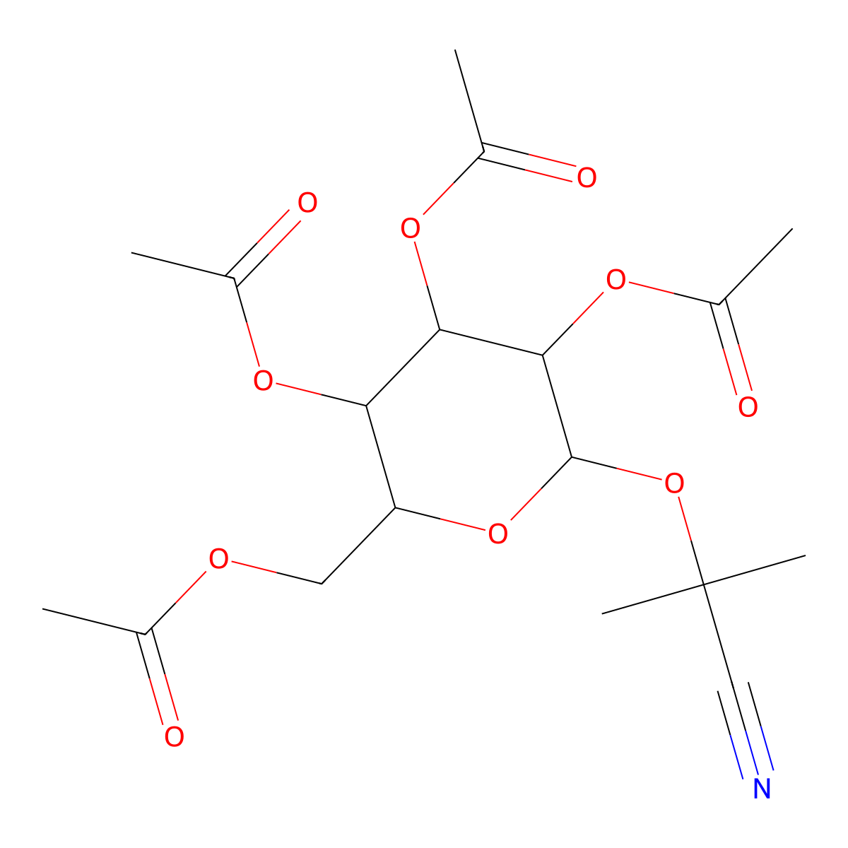 [(2R,3R,4S,5R,6S)-3,4,5-triacetyloxy-6-(2-cyanopropan-2-yloxy)oxan-2-yl]methyl acetate molecular structure, CAS 66432-53-9