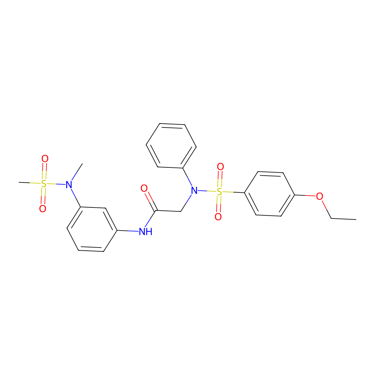 2-(N-(4-ethoxyphenyl)sulfonylanilino)-N-[3-[methyl(methylsulfonyl)amino]phenyl]acetamide molecular structure, CAS 664320-03-0