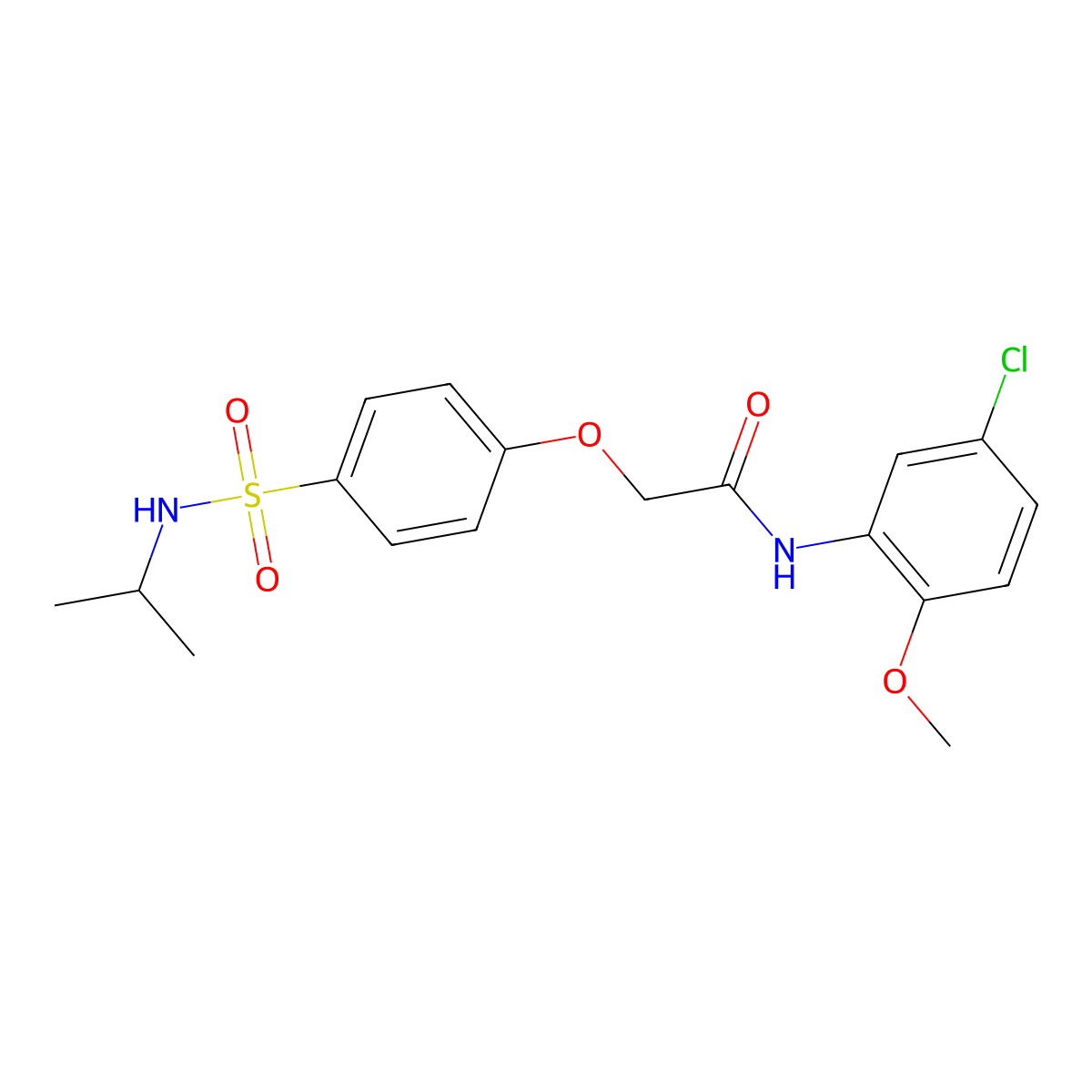 N-(5-chloro-2-methoxyphenyl)-2-[4-(propan-2-ylsulfamoyl)phenoxy]acetamide molecular structure, CAS 664320-17-6
