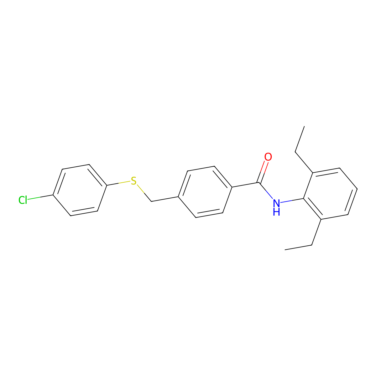 4-[(4-chlorophenyl)sulfanylmethyl]-N-(2,6-diethylphenyl)benzamide molecular structure, CAS 664320-25-6