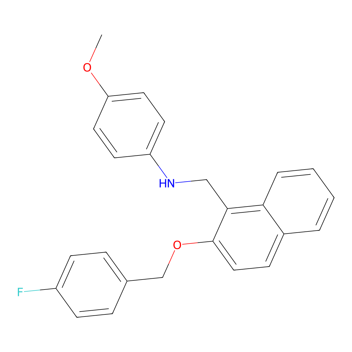 N-({2-[(4-fluorobenzyl)oxy]-1-naphthyl}methyl)-N-(4-methoxyphenyl)amine molecular structure, CAS 664320-43-8