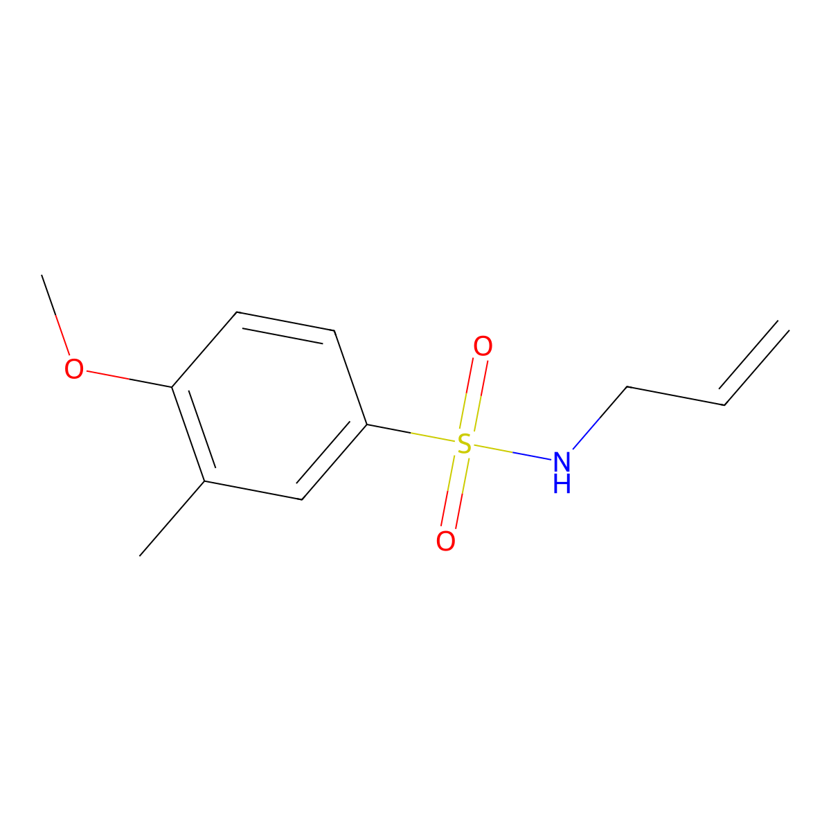 N-allyl-4-methoxy-3-methylbenzenesulfonamide molecular structure, CAS 664320-48-3