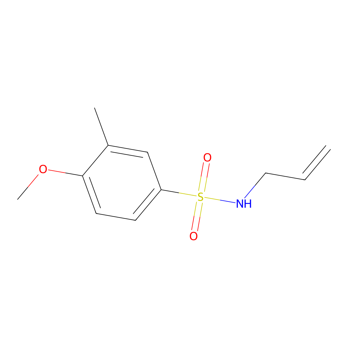 N-allyl-4-methoxy-3-methylbenzenesulfonamide molecular structure, CAS 664320-48-3