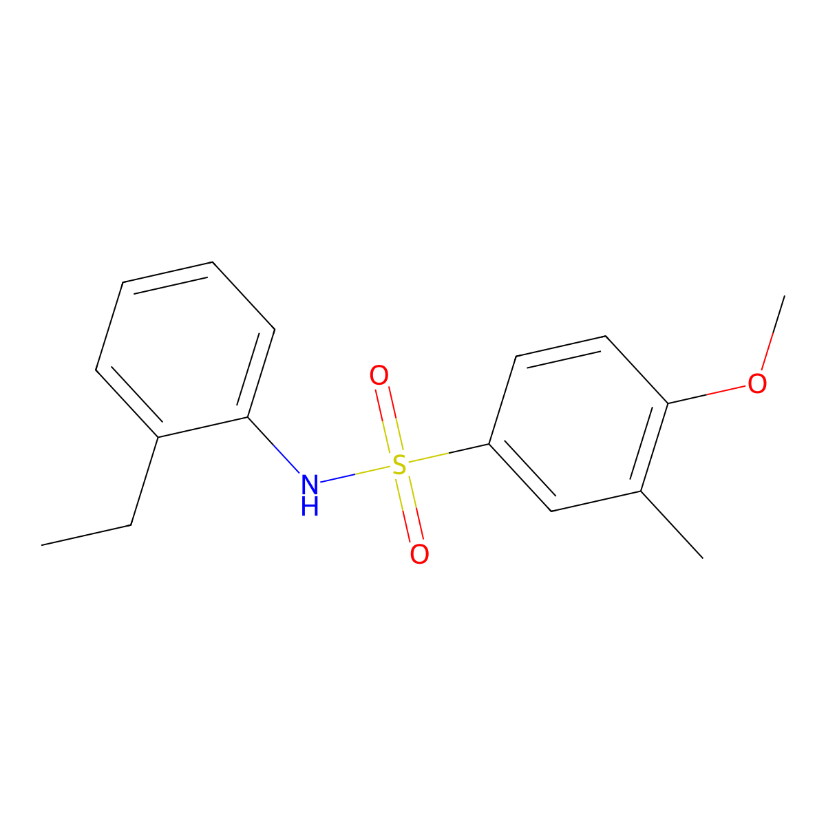 N-(2-ethylphenyl)-4-methoxy-3-methylbenzenesulfonamide molecular structure, CAS 664320-53-0