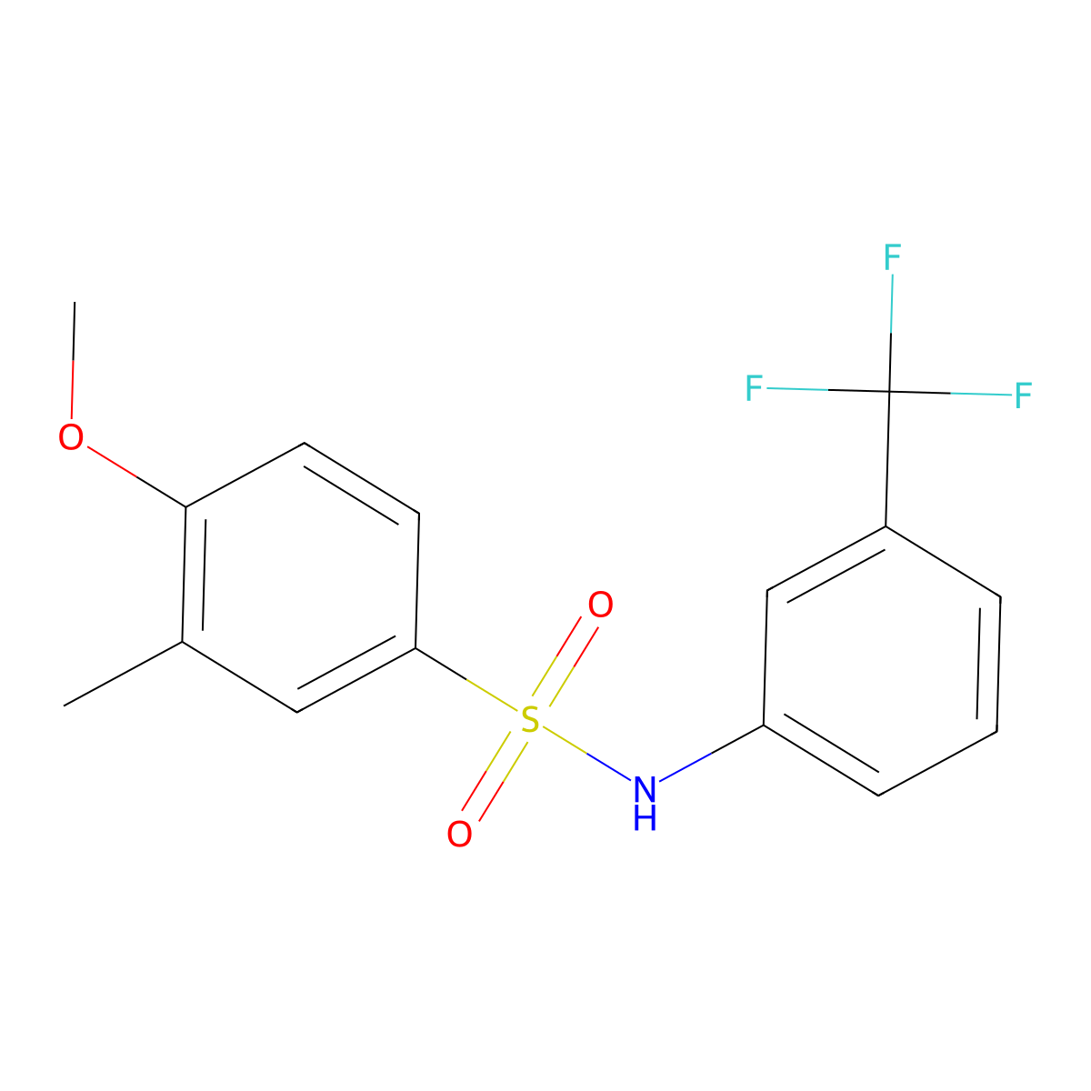4-methoxy-3-methyl-N-[3-(trifluoromethyl)phenyl]benzenesulfonamide molecular structure, CAS 664320-61-0