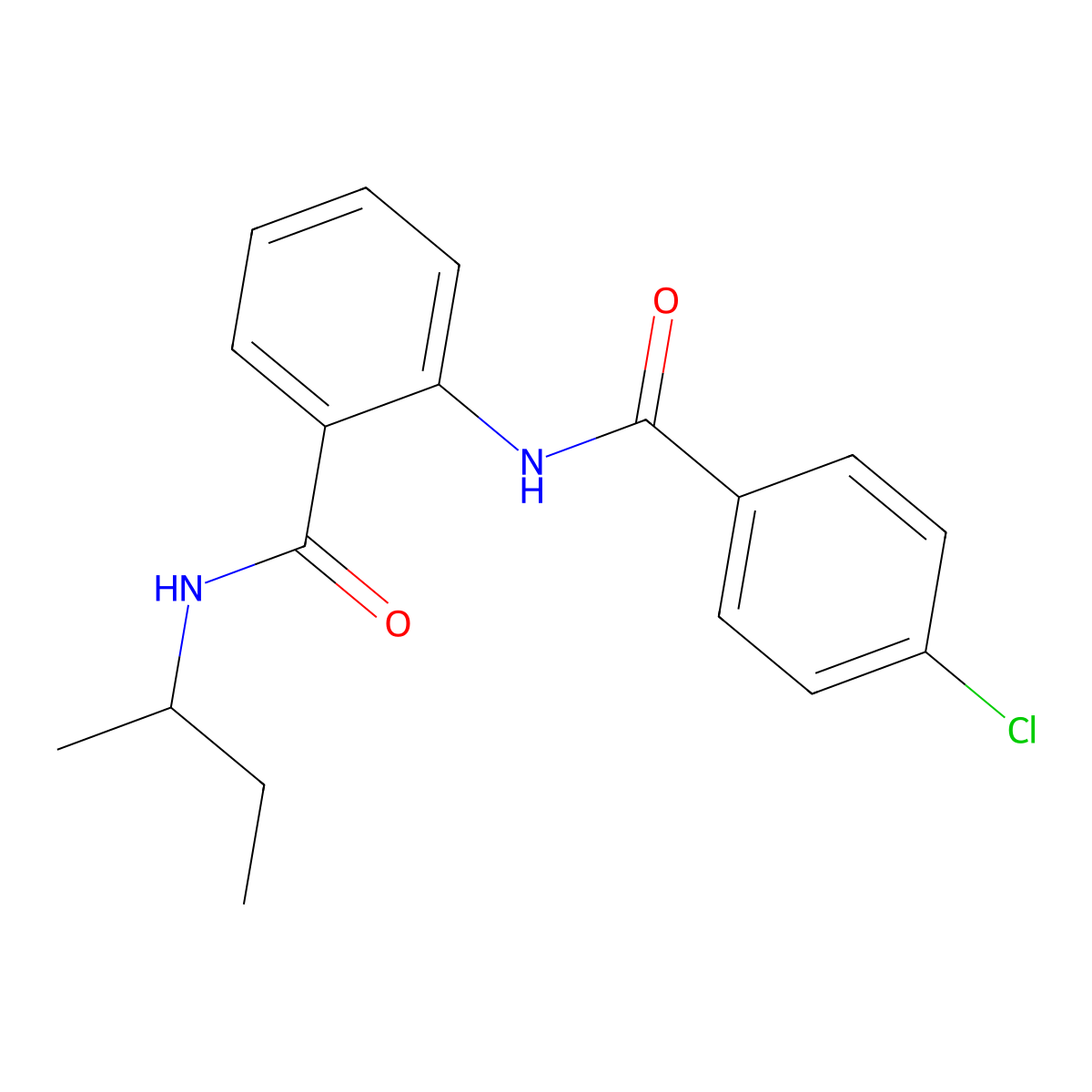 N-butan-2-yl-2-[(4-chlorobenzoyl)amino]benzamide molecular structure, CAS 664320-75-6