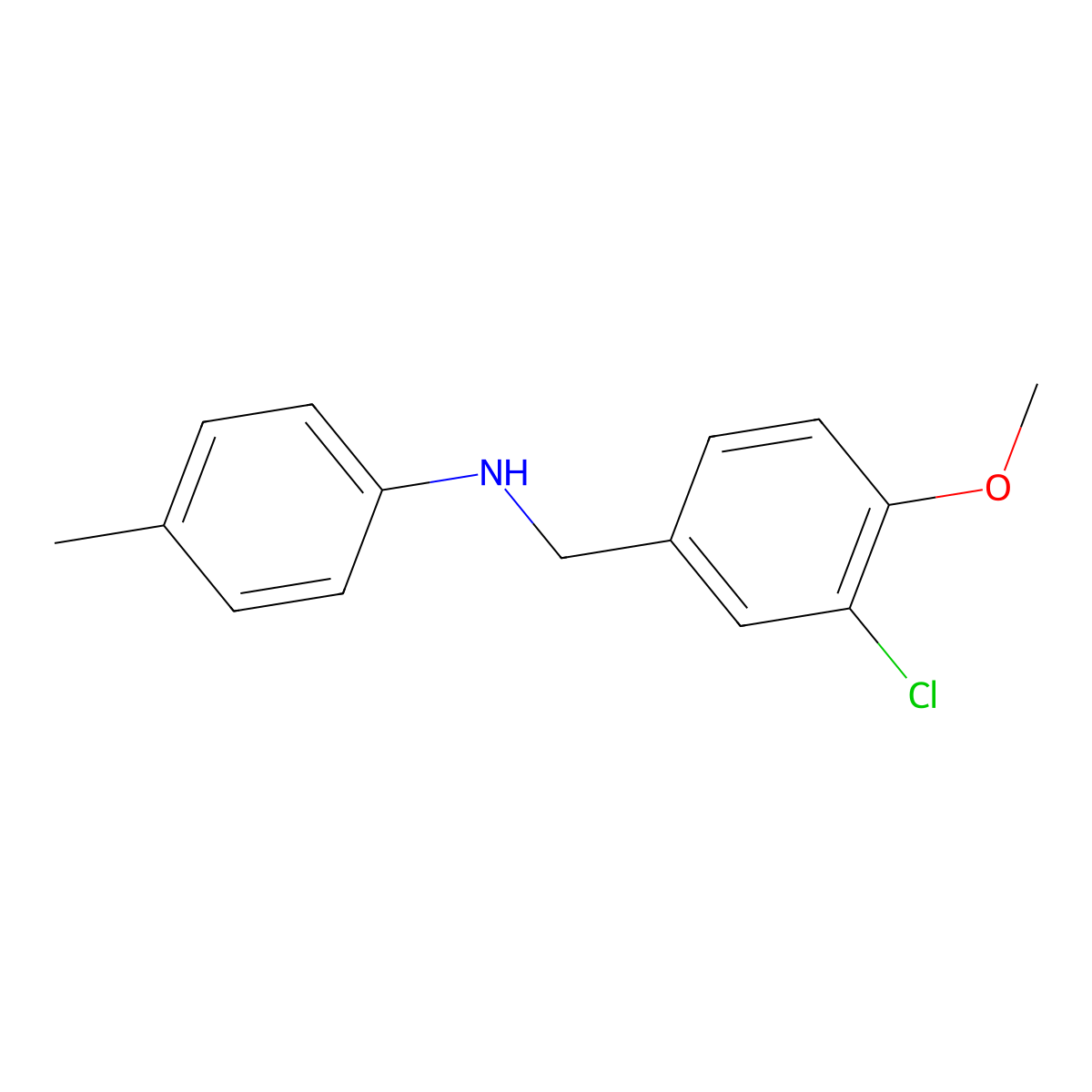 N-[(3-chloro-4-methoxyphenyl)methyl]-4-methylaniline molecular structure, CAS 664320-84-7