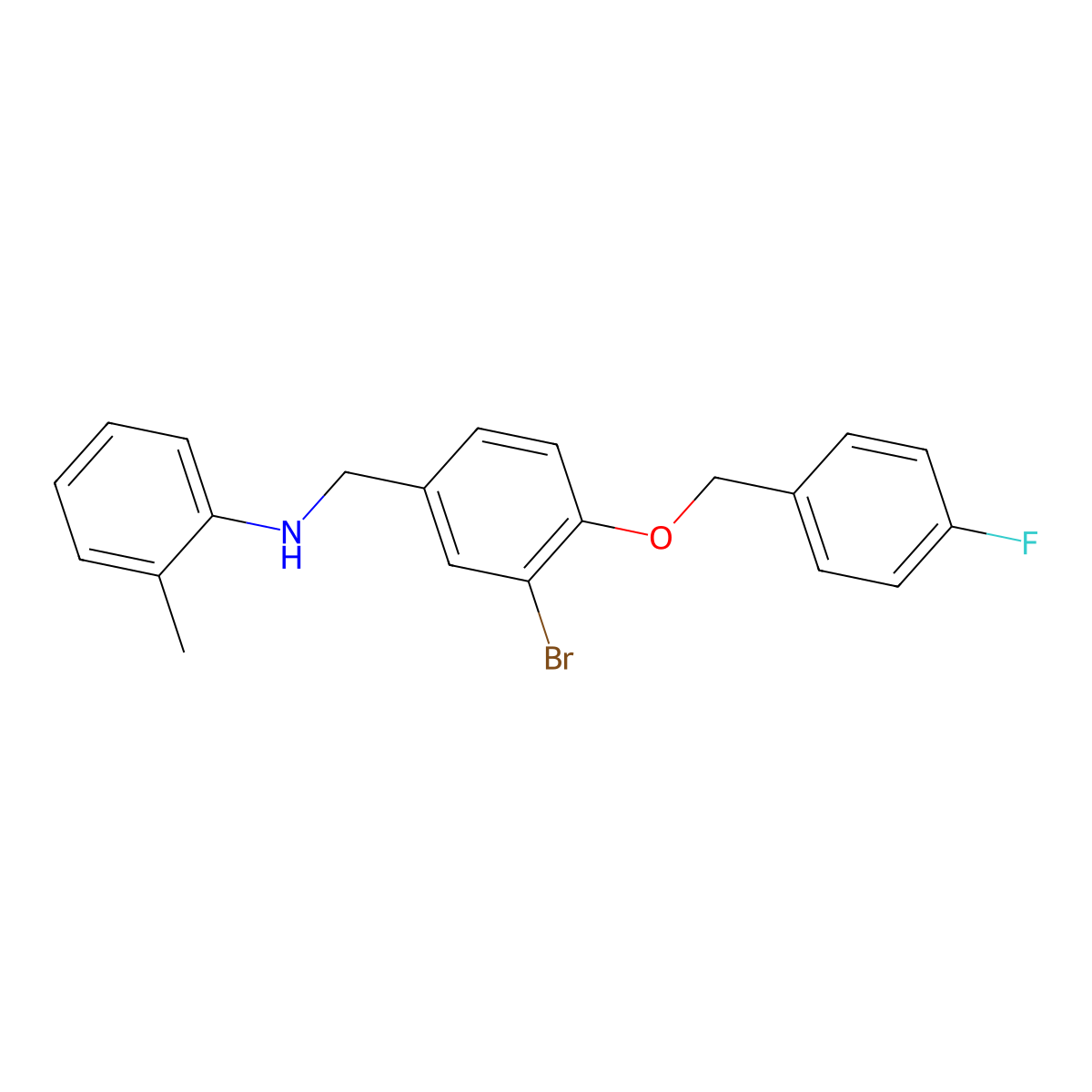 N-{3-bromo-4-[(4-fluorobenzyl)oxy]benzyl}-N-(2-methylphenyl)amine molecular structure, CAS 664320-90-5