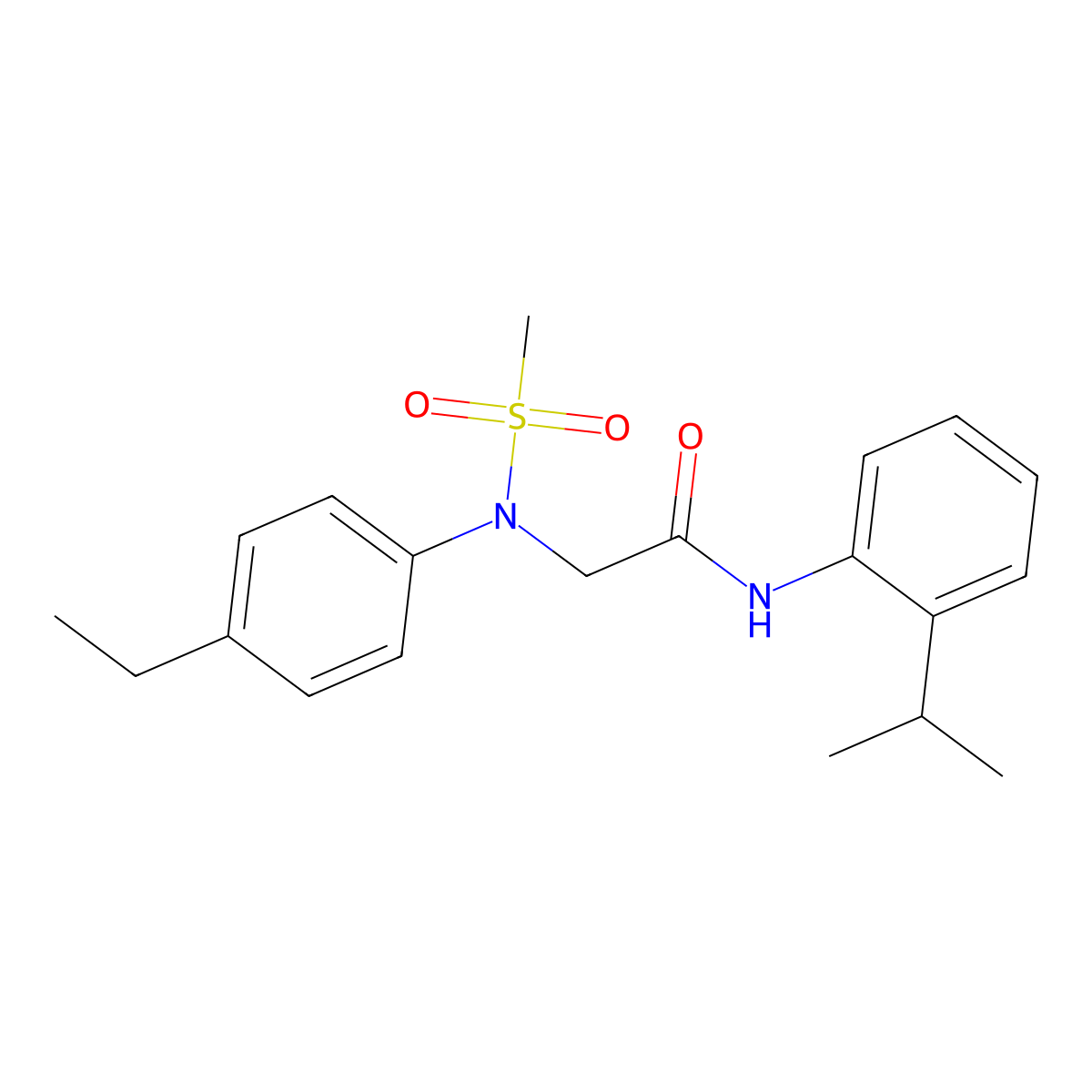 2-(4-ethyl-N-methylsulfonylanilino)-N-(2-propan-2-ylphenyl)acetamide molecular structure, CAS 664320-96-1