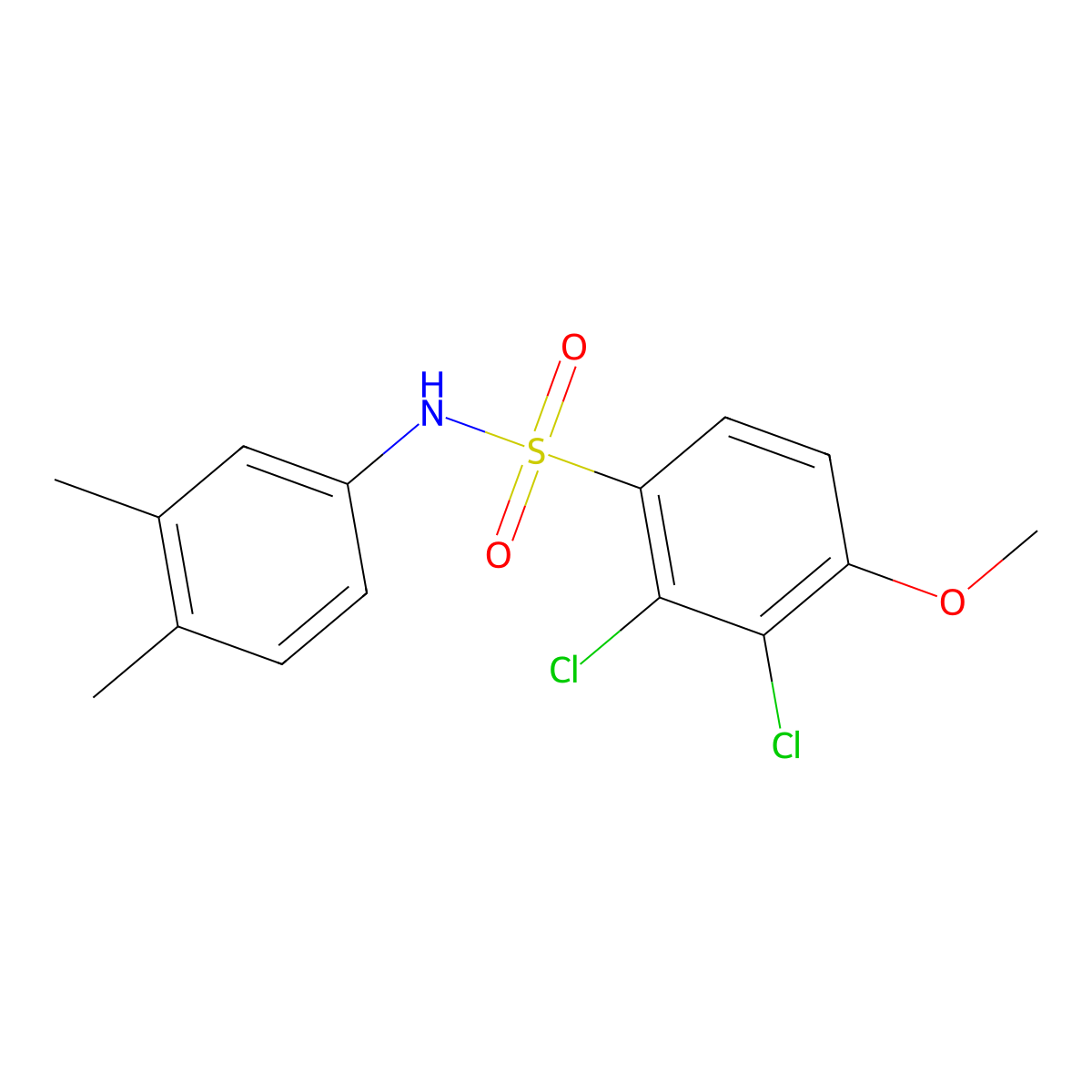 2,3-dichloro-N-(3,4-dimethylphenyl)-4-methoxybenzenesulfonamide molecular structure, CAS 664320-99-4