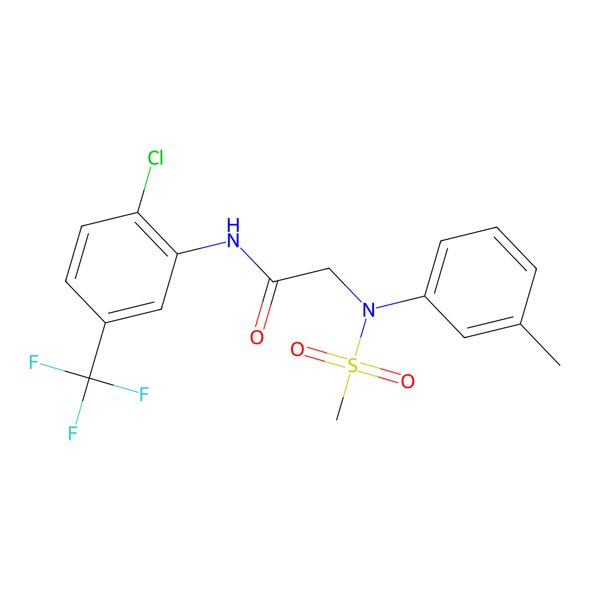 N-[2-chloro-5-(trifluoromethyl)phenyl]-2-(3-methyl-N-methylsulfonylanilino)acetamide molecular structure, CAS 664321-07-7