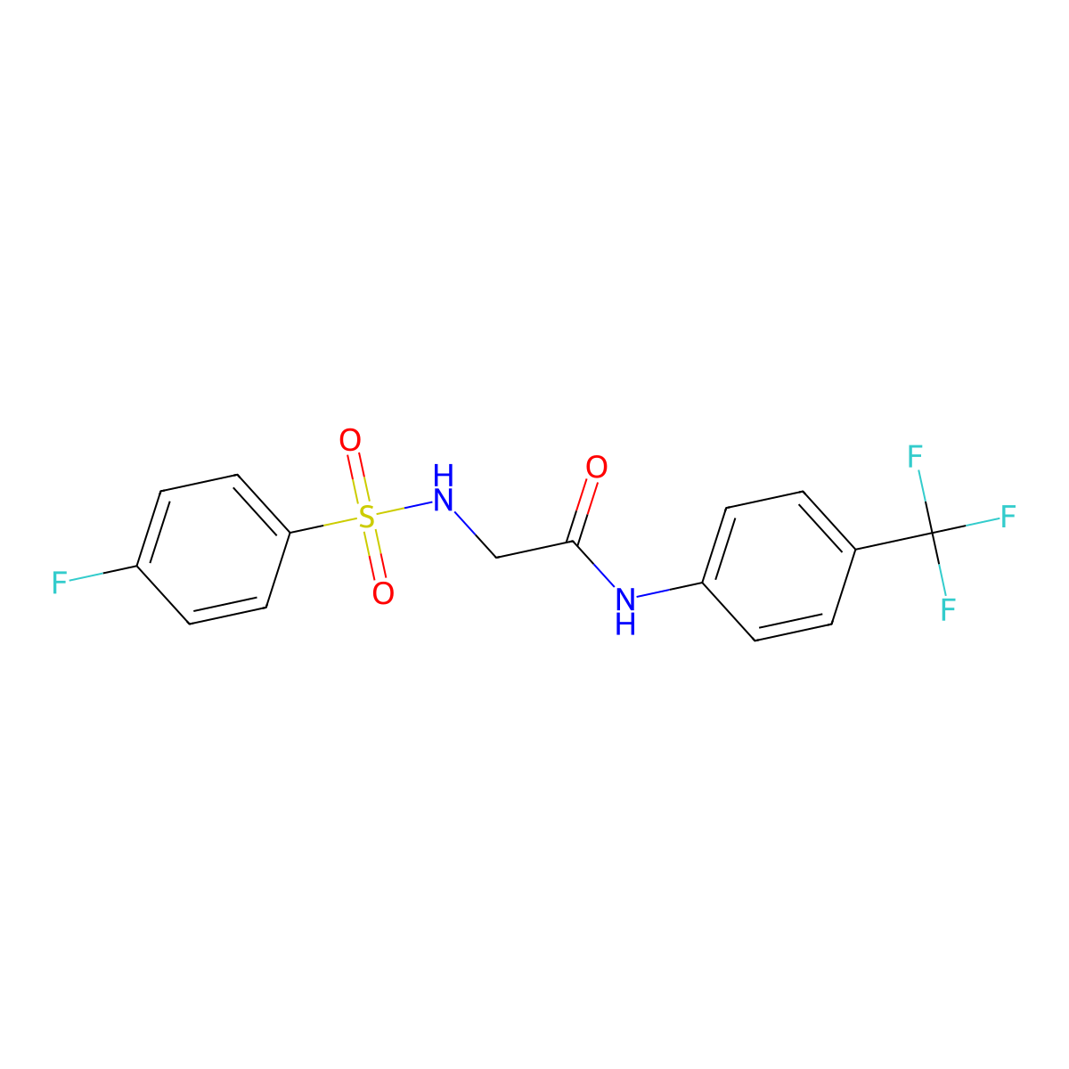 2-[(4-fluorophenyl)sulfonylamino]-N-[4-(trifluoromethyl)phenyl]acetamide molecular structure, CAS 664321-29-3