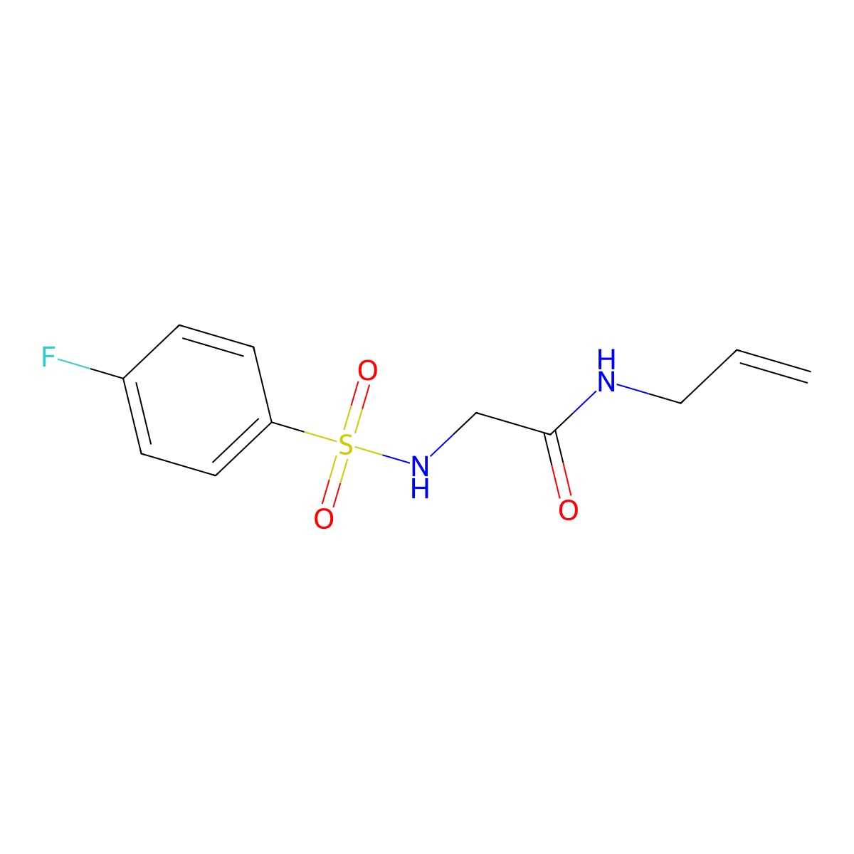 N-allyl-2-{[(4-fluorophenyl)sulfonyl]amino}acetamide molecular structure, CAS 664321-34-0