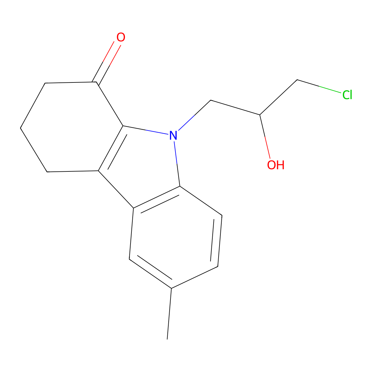 9-(3-chloro-2-hydroxypropyl)-6-methyl-2,3,4,9-tetrahydro-1H-carbazol-1-one molecular structure, CAS 664321-66-8