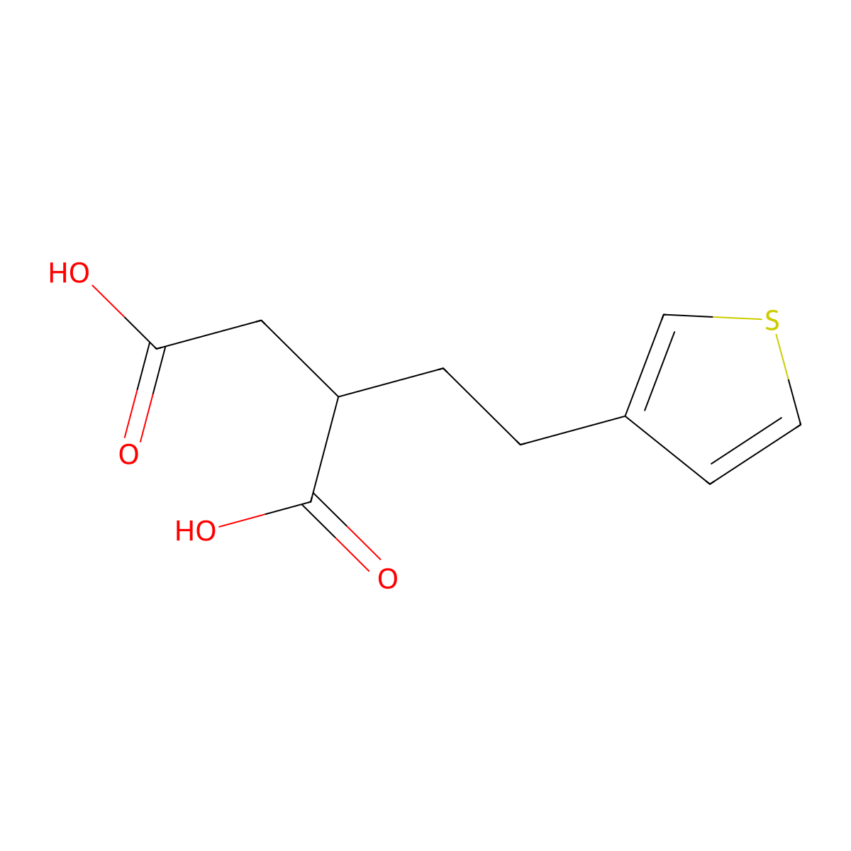 2-[2-(Thiophen-3-yl)ethyl]butanedioic acid molecular structure, CAS 664322-97-8