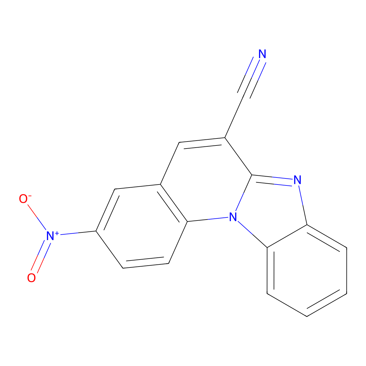 Benzimidazo[1,2-a]quinoline-6-carbonitrile, 3-nitro- molecular structure, CAS 664327-70-2