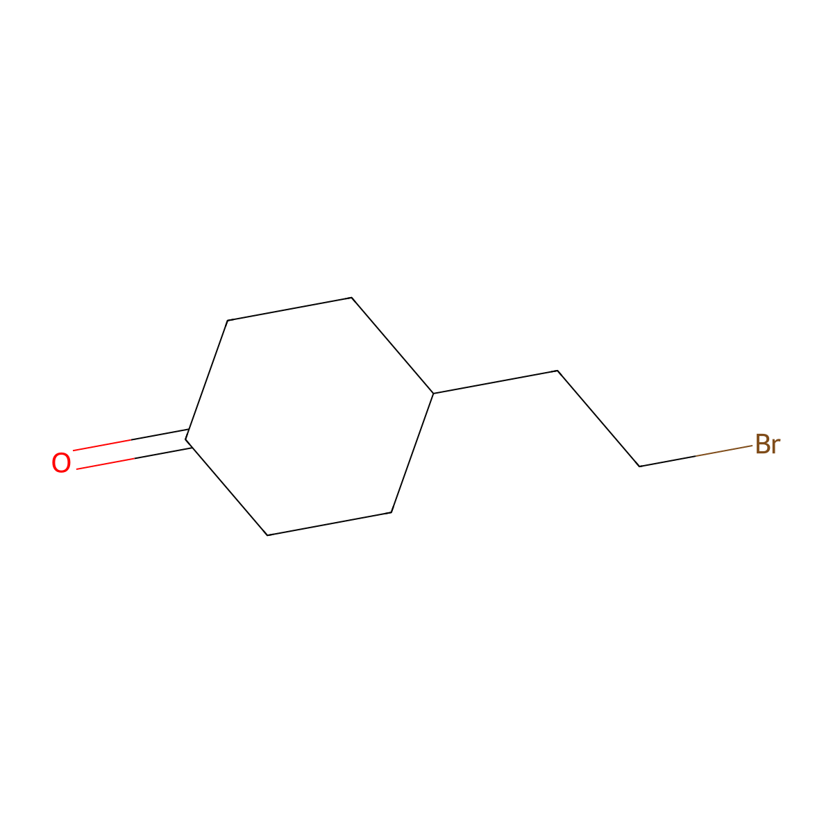 4-(2-Bromoethyl)cyclohexan-1-one molecular structure, CAS 664339-54-2