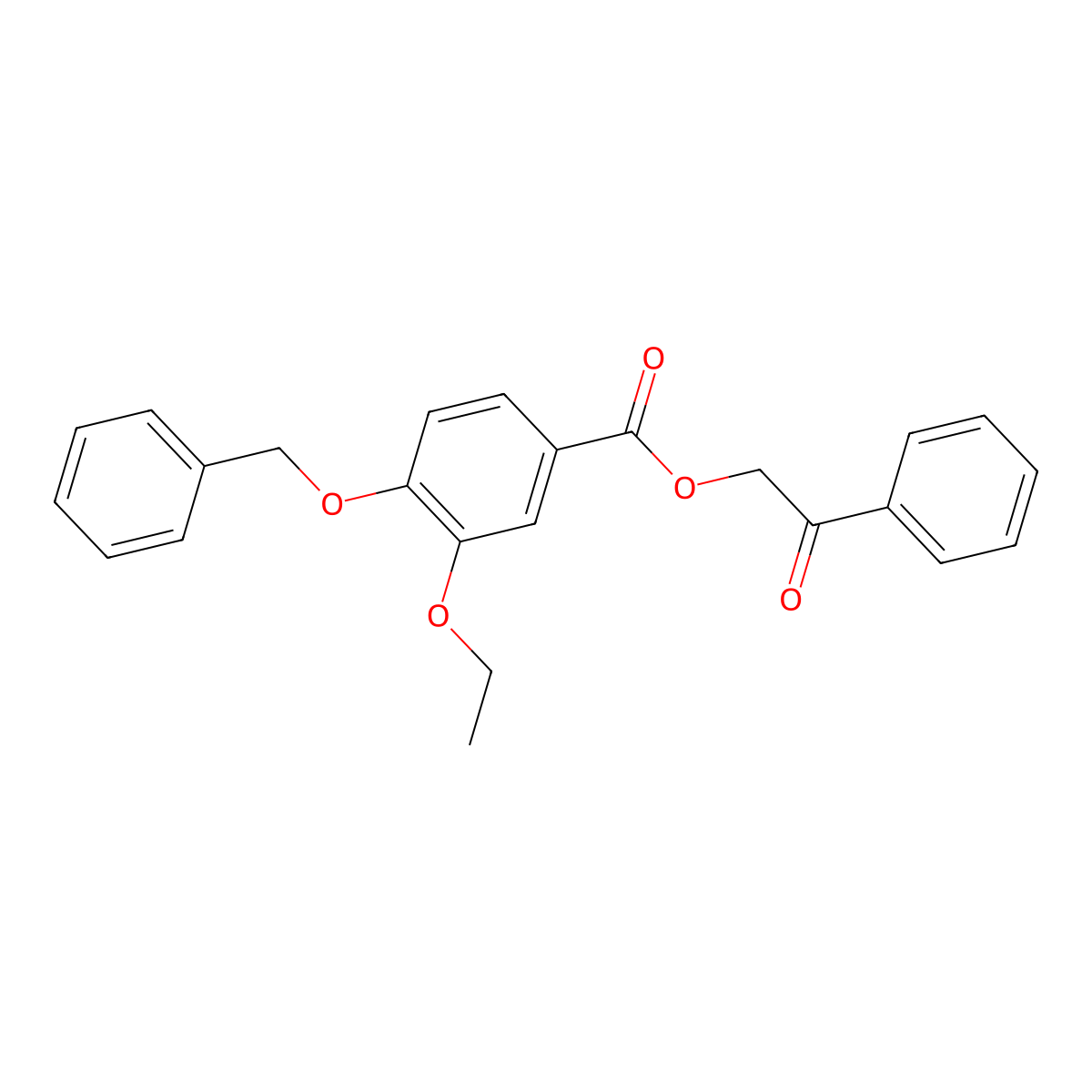 2-Oxo-2-phenylethyl 4-(benzyloxy)-3-ethoxybenzoate molecular structure, CAS 664360-18-3
