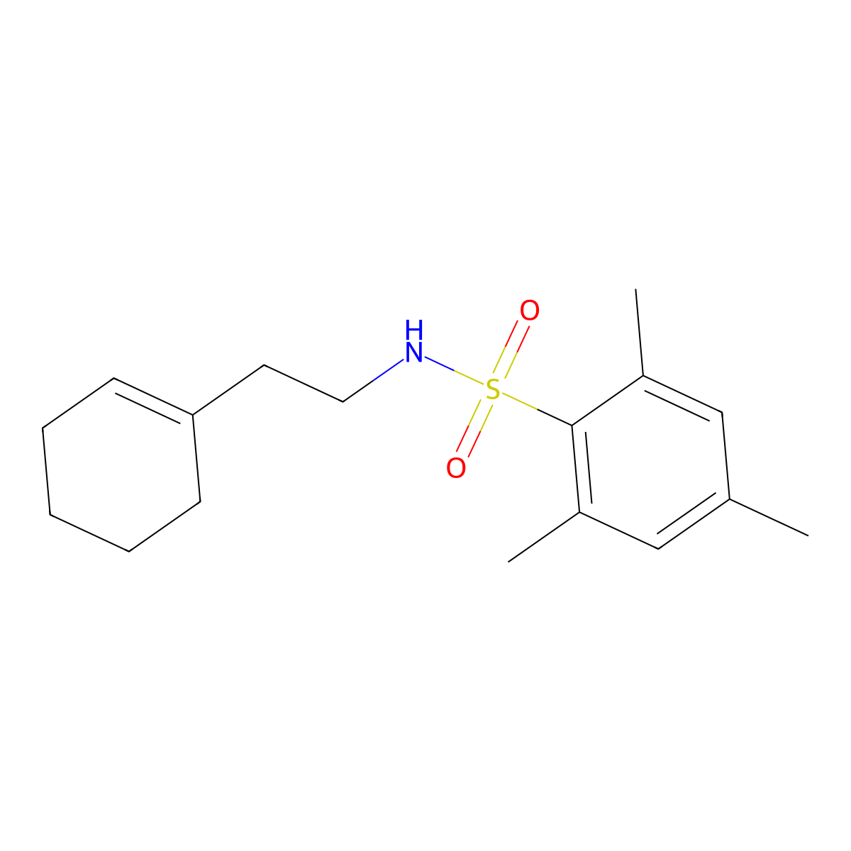N-[2-(cyclohexen-1-yl)ethyl]-2,4,6-trimethylbenzenesulfonamide molecular structure, CAS 664360-22-9