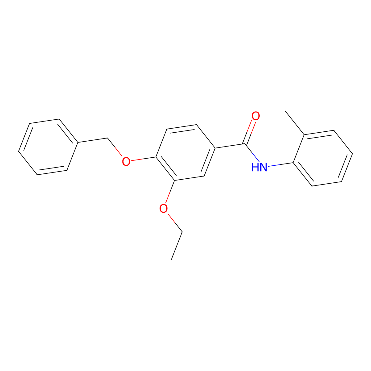 4-(benzyloxy)-3-ethoxy-N-(2-methylphenyl)benzamide molecular structure, CAS 664360-29-6