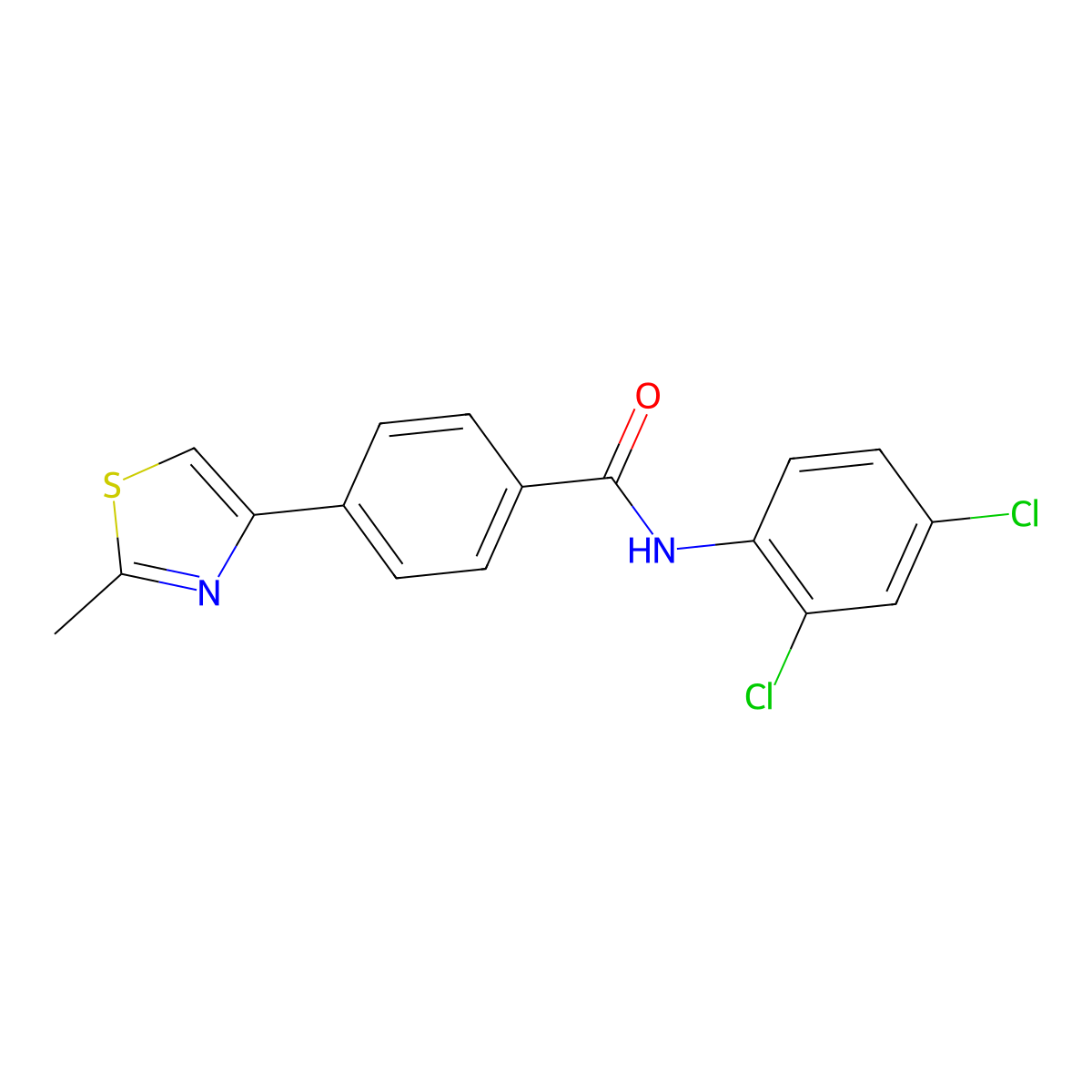 N-(2,4-dichlorophenyl)-4-(2-methyl-1,3-thiazol-4-yl)benzamide molecular structure, CAS 664360-30-9