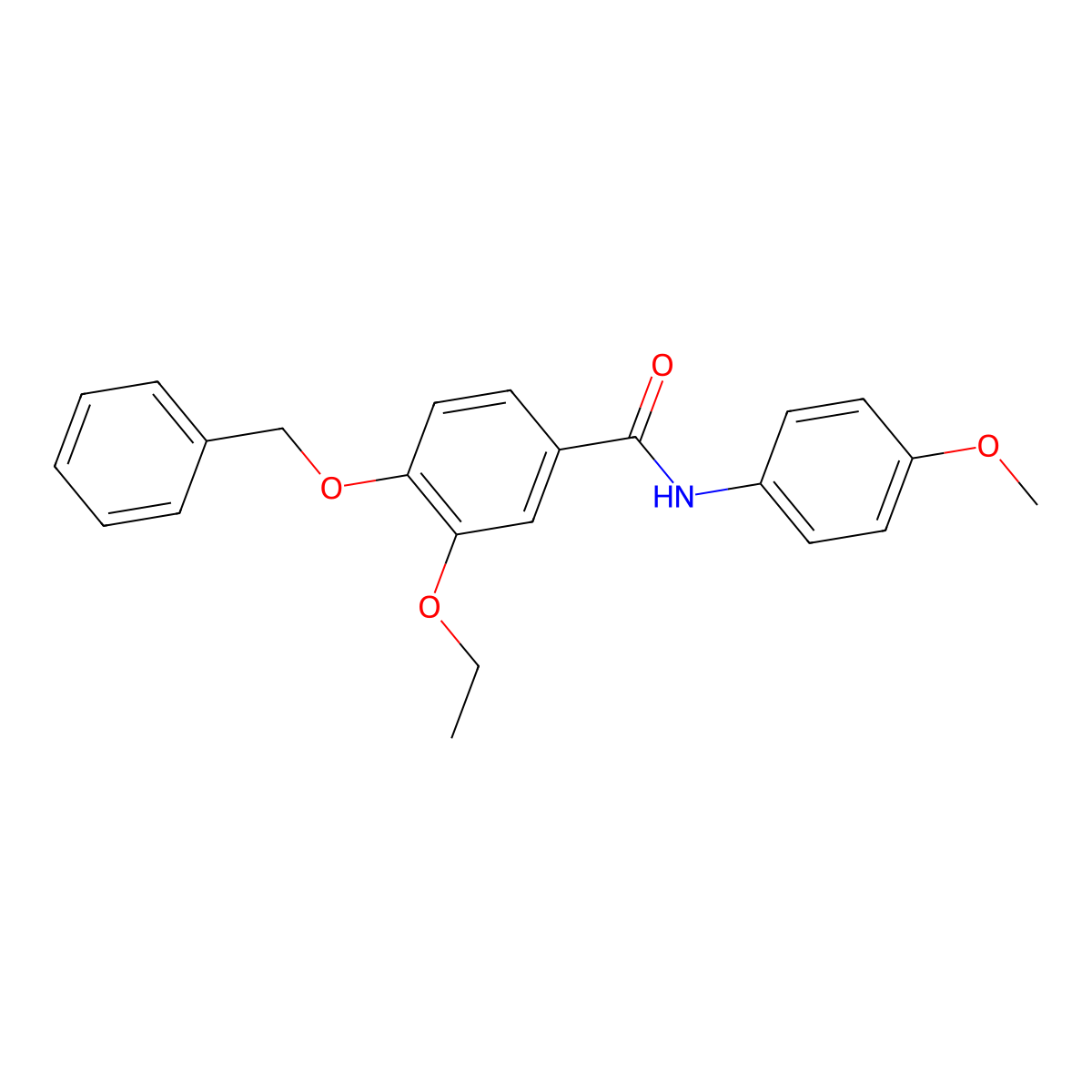 3-ethoxy-N-(4-methoxyphenyl)-4-phenylmethoxybenzamide molecular structure, CAS 664360-42-3