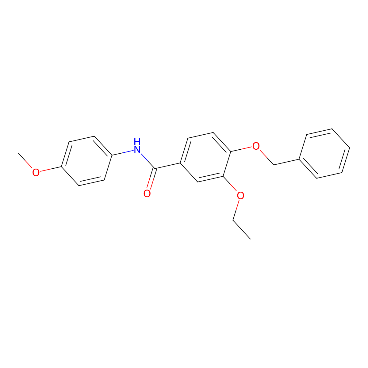 3-ethoxy-N-(4-methoxyphenyl)-4-phenylmethoxybenzamide molecular structure, CAS 664360-42-3
