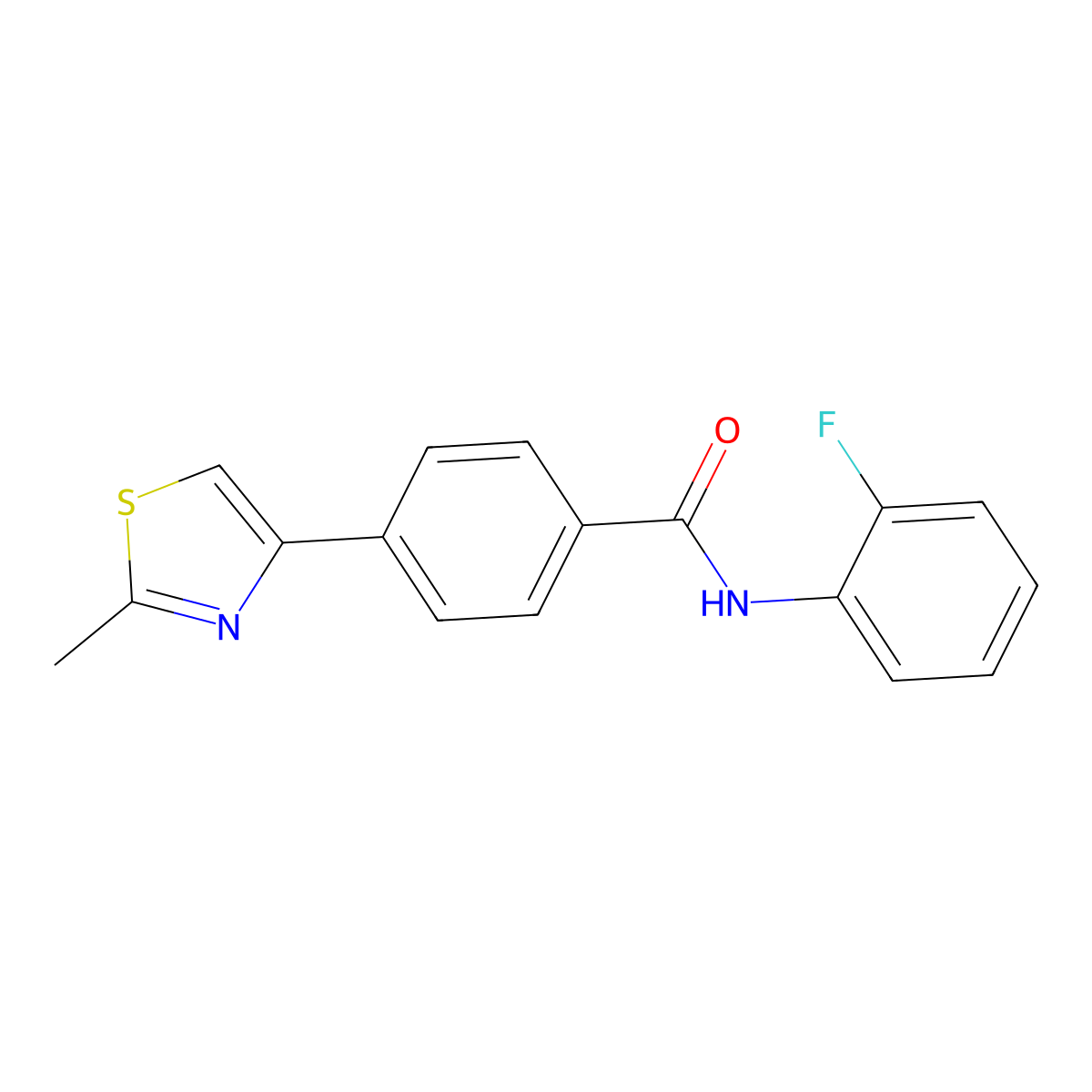 N-(2-fluorophenyl)-4-(2-methyl-1,3-thiazol-4-yl)benzamide molecular structure, CAS 664360-49-0