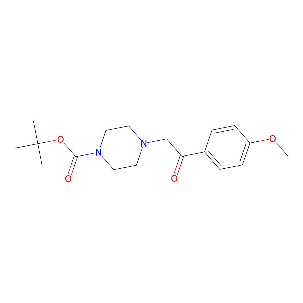 Tert-butyl 4-[2-(4-methoxyphenyl)-2-oxoethyl]piperazine-1-carboxylate molecular structure, CAS 664362-19-0