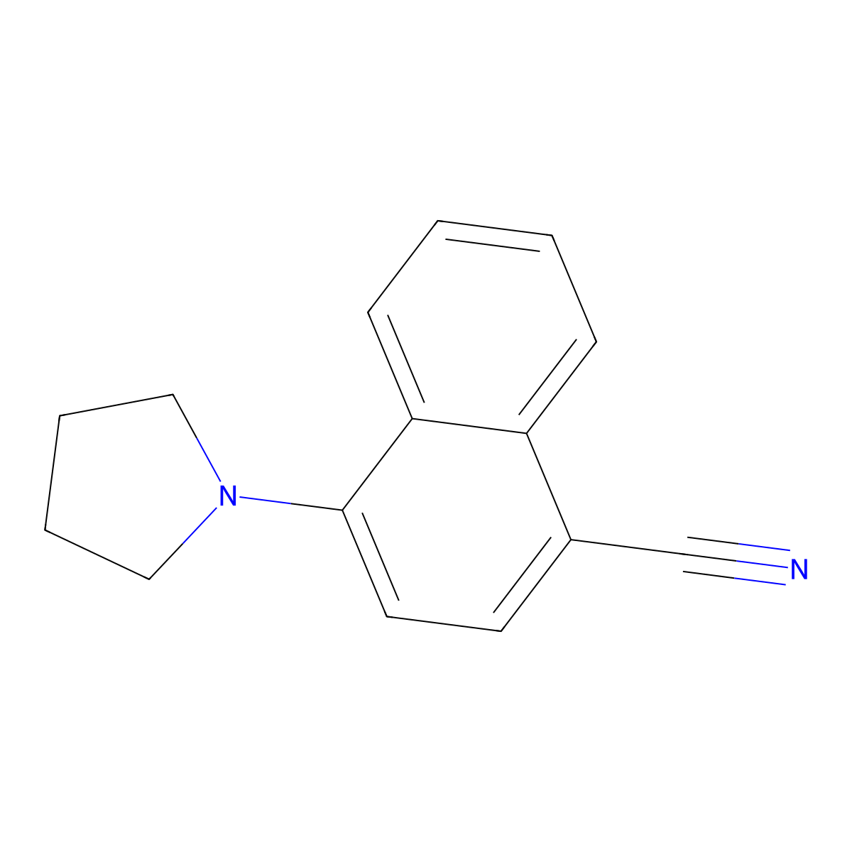 4-Pyrrolidin-1-ylnaphthalene-1-carbonitrile molecular structure, CAS 664362-54-3