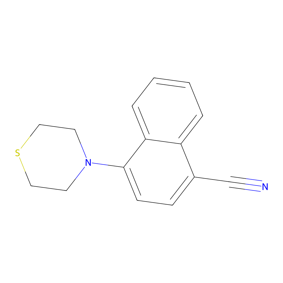 4-Thiomorpholin-4-ylnaphthalene-1-carbonitrile molecular structure, CAS 664362-60-1