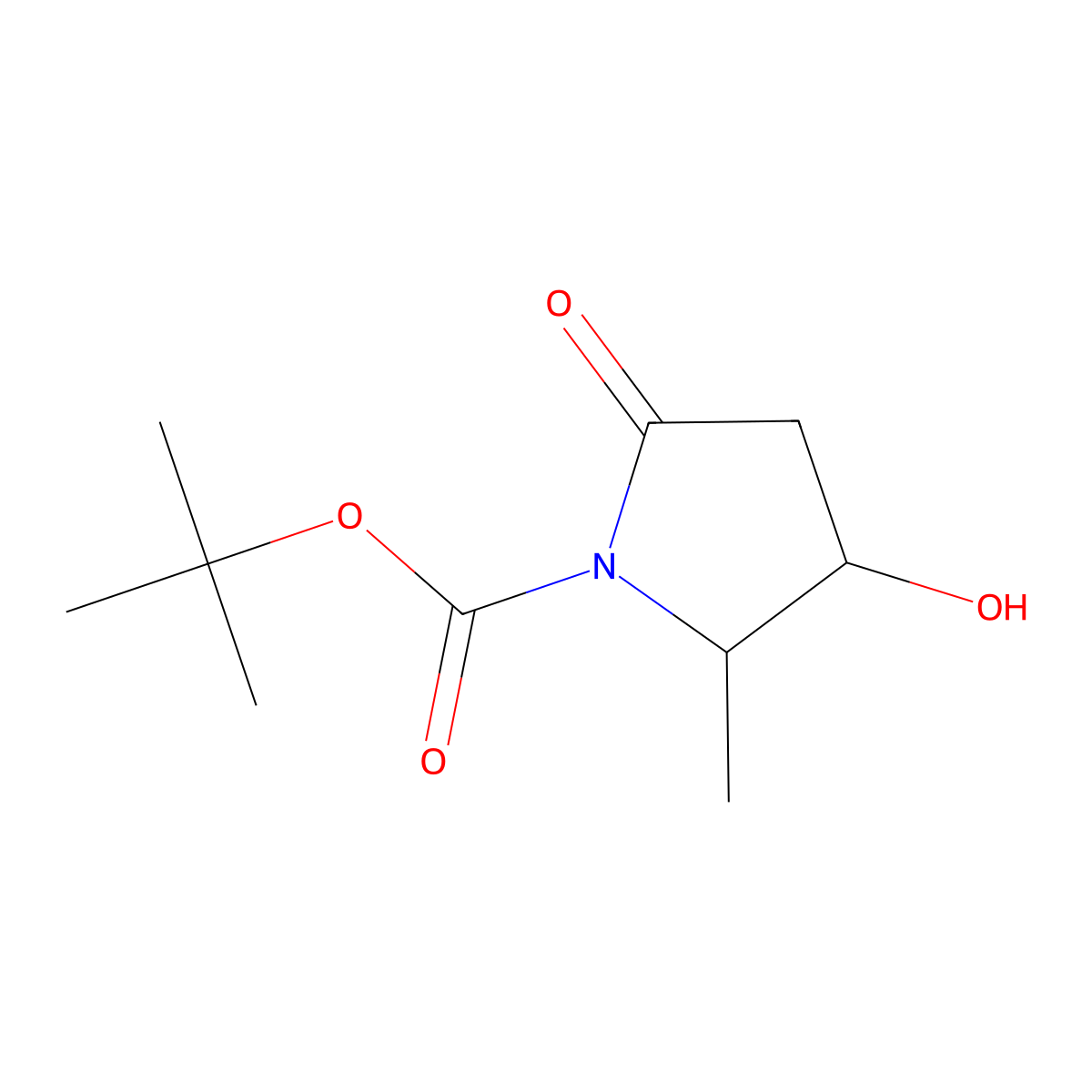 tert-butyl (2S,3S)-3-hydroxy-2-methyl-5-oxopyrrolidine-1-carboxylate molecular structure, CAS 664364-20-9