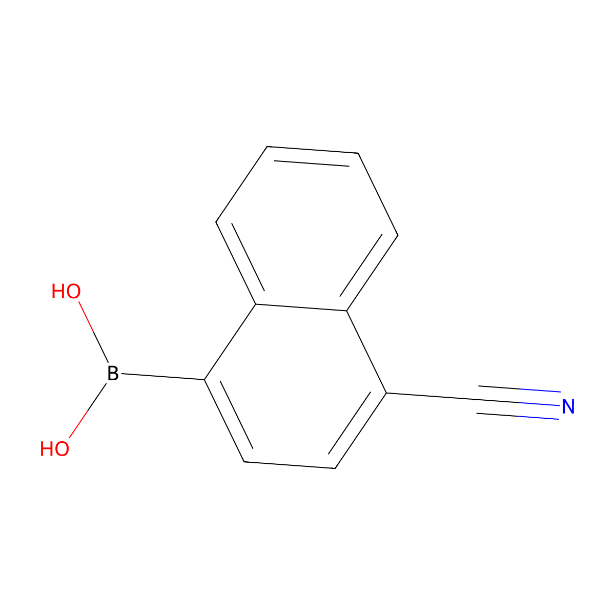 (4-Cyanonaphthalen-1-yl)boronic acid molecular structure, CAS 664364-43-6
