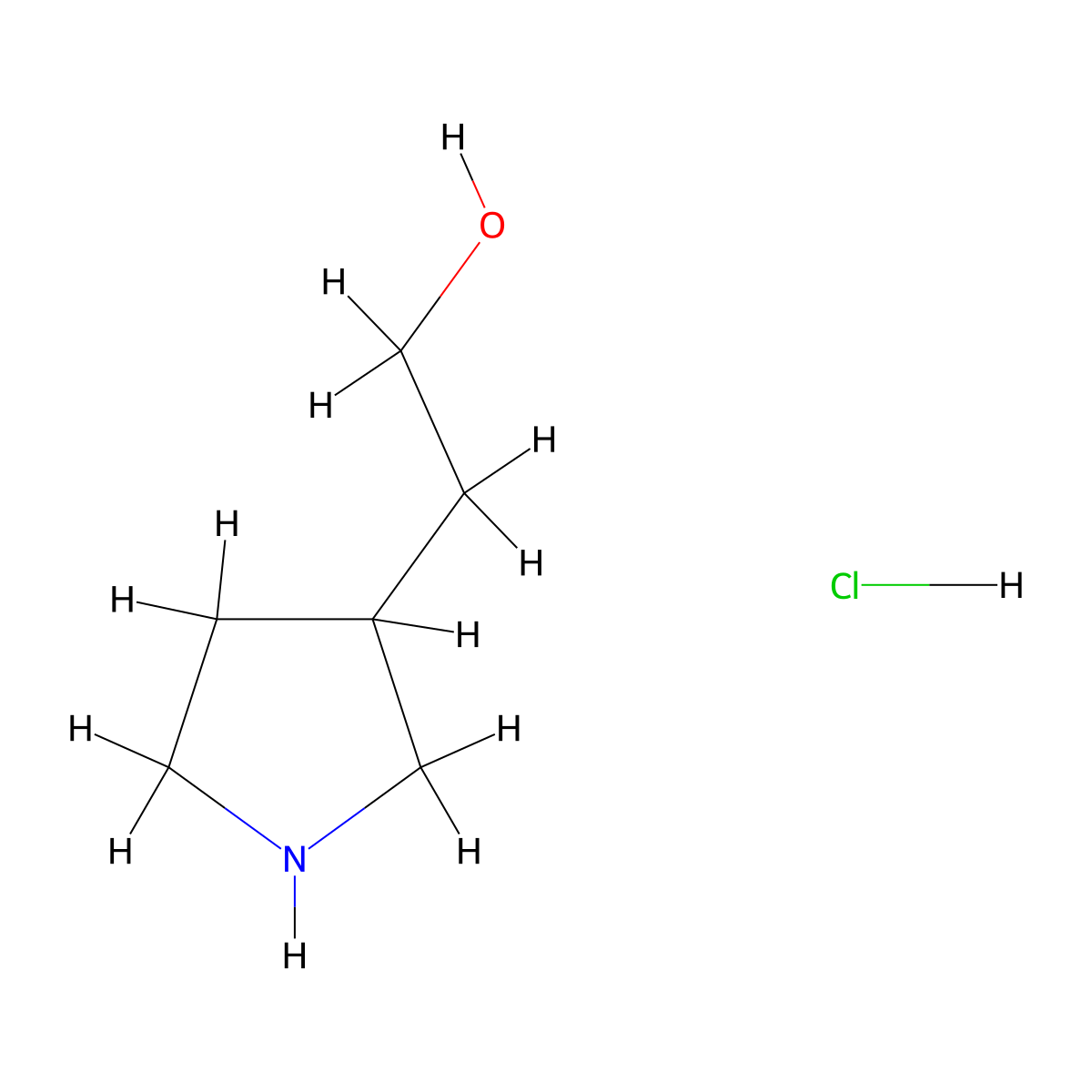 2-(Pyrrolidin-3-yl)ethanol hydrochloride molecular structure, CAS 664364-46-9